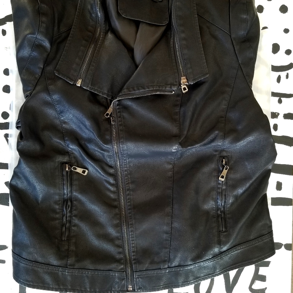 Tanming faux leather jacket
